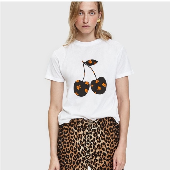 Ganni Tops - GANNI cherry 🍒 tee shirt